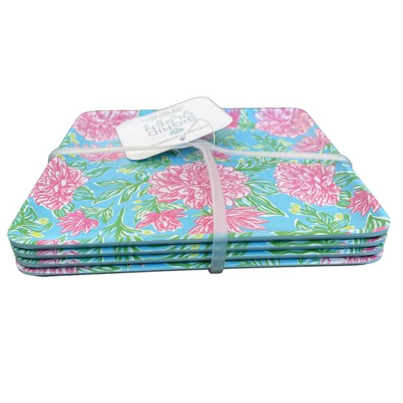 Sigrid Olsen Floral Melamine Appetizer Plates 6in Square Pop of Color 4pc NEW - Picture 12 of 16